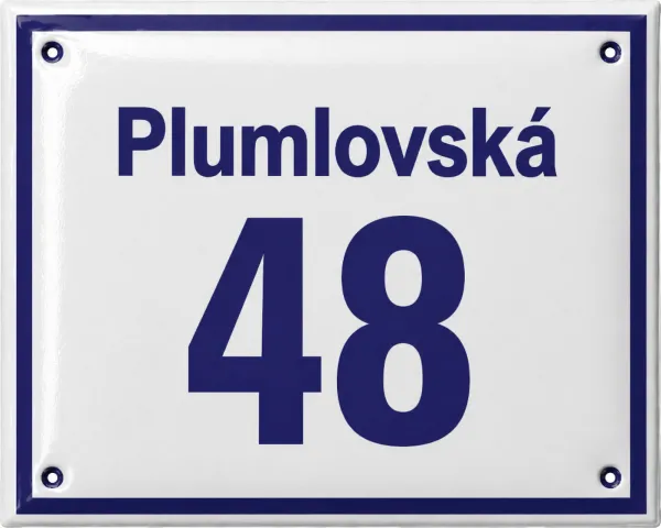 Smaltovaná domovní čísla orientační  města Prostějova . C.PV.2